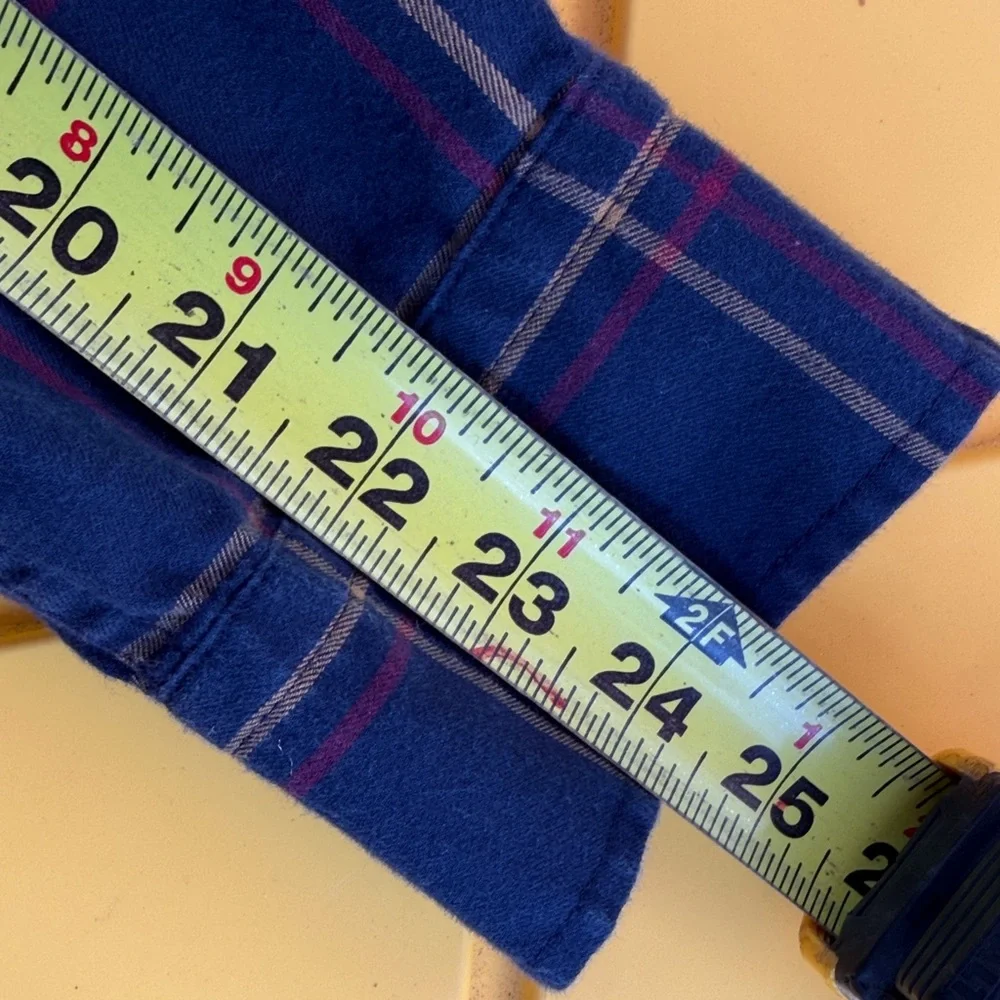 Banana Republic Untucked Fit Navy Plaid Button Down Shirt